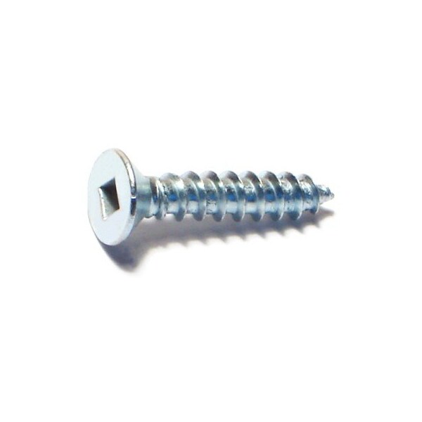 Midwest Fastener Sheet Metal Screw, #10 x 1 in, Zinc Plated Steel Flat Head Square Drive, 35 PK 64003 - main
